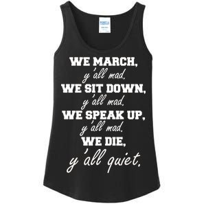 We March, Y'all Mad. Women's Rights Saying Ladies Essential Tank