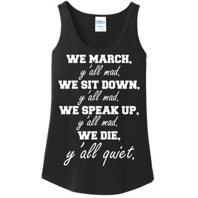 We March, Y'all Mad. Women's Rights Saying Ladies Essential Tank