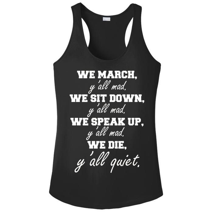 We March, Y'all Mad. Women's Rights Saying Ladies PosiCharge Competitor Racerback Tank