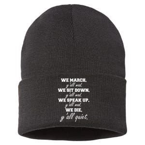 We March, Y'all Mad. Women's Rights Saying Sustainable Knit Beanie