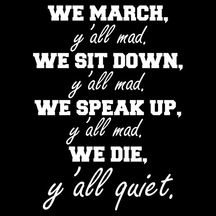 We March, Y'all Mad. Women's Rights Saying Women's V-Neck T-Shirt