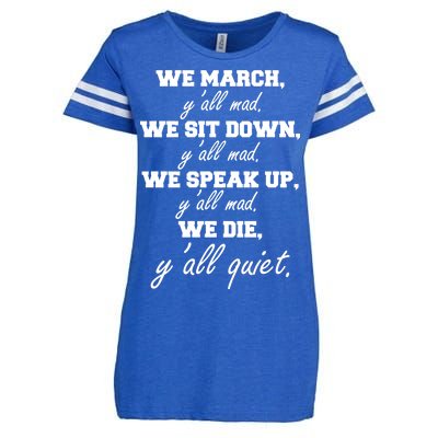 We March, Y'all Mad. Women's Rights Saying Enza Ladies Jersey Football T-Shirt