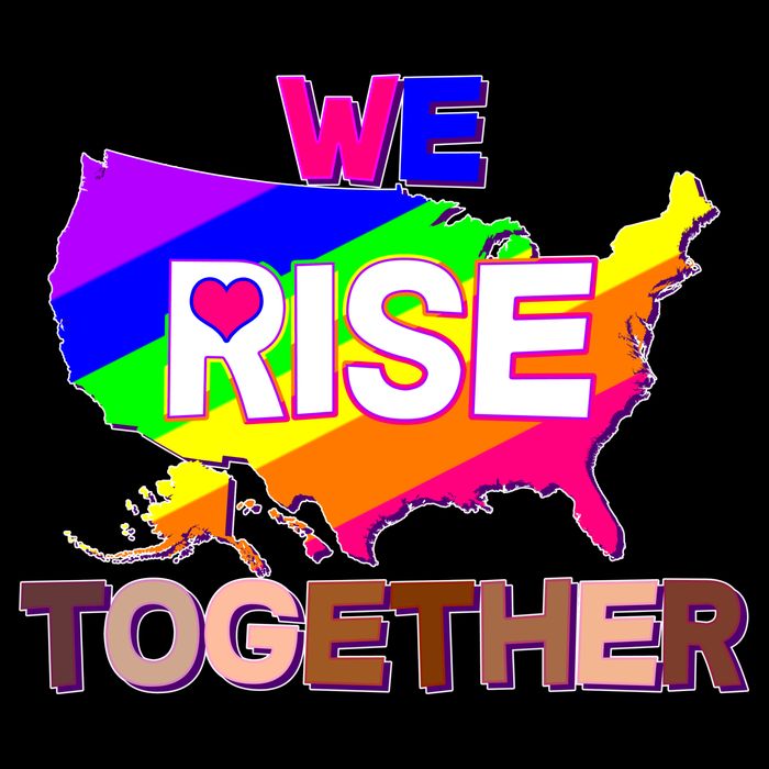 We Rise Together Unite Equality Protest Women's V-Neck T-Shirt