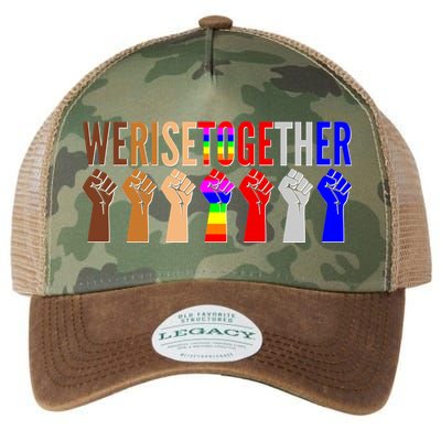 We Rise Together Unity Protest Support Legacy Tie Dye Trucker Hat