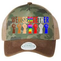 We Rise Together Unity Protest Support Legacy Tie Dye Trucker Hat