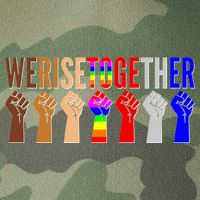 We Rise Together Unity Protest Support Legacy Tie Dye Trucker Hat