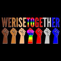 We Rise Together Unity Protest Support Flat Bill Trucker Hat