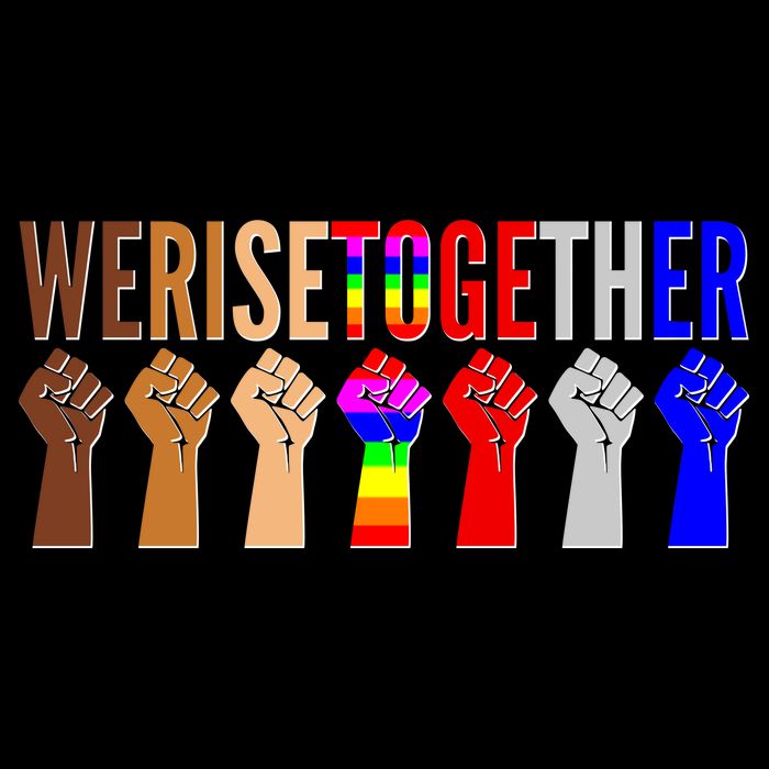 We Rise Together Unity Protest Support Flat Bill Trucker Hat