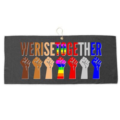 We Rise Together Unity Protest Support Large Microfiber Waffle Golf Towel