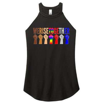 We Rise Together Unity Protest Support Women's Perfect Tri Rocker Tank