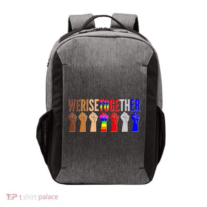 We Rise Together Unity Protest Support Vector Backpack