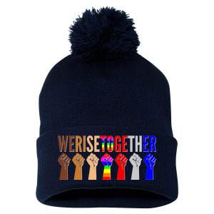 We Rise Together Unity Protest Support Pom Pom 12in Knit Beanie