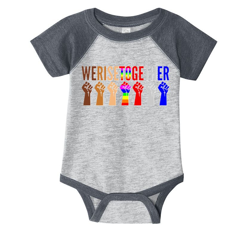 We Rise Together Unity Protest Support Infant Baby Jersey Bodysuit