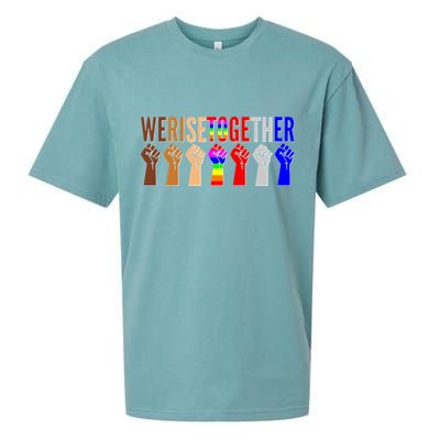 We Rise Together Unity Protest Support Sueded Cloud Jersey T-Shirt