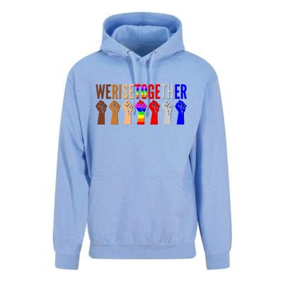 We Rise Together Unity Protest Support Unisex Surf Hoodie