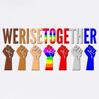 We Rise Together Unity Protest Support Garment-Dyed Sweatshirt
