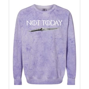 We Say Not Today God of Death Dagger Colorblast Crewneck Sweatshirt