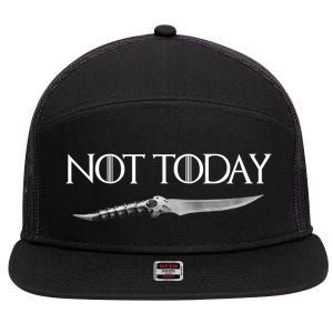 We Say Not Today God of Death Dagger 7 Panel Mesh Trucker Snapback Hat