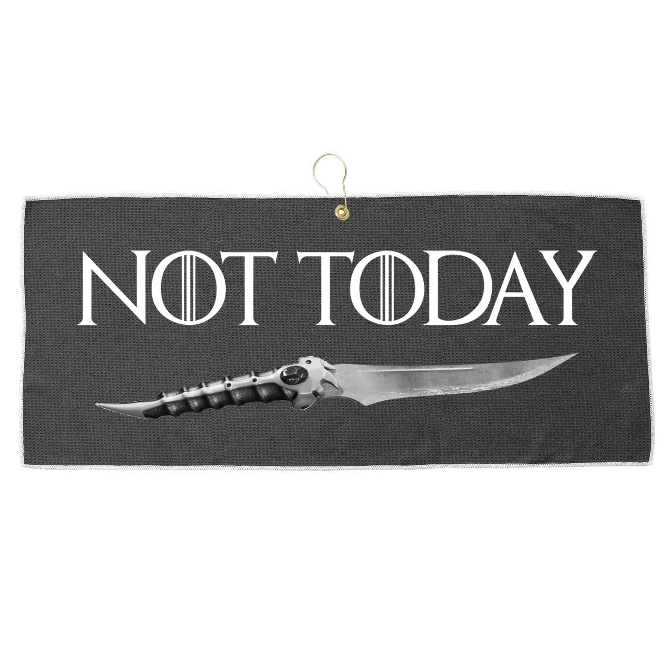 We Say Not Today God of Death Dagger Large Microfiber Waffle Golf Towel