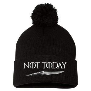 We Say Not Today God of Death Dagger Pom Pom 12in Knit Beanie