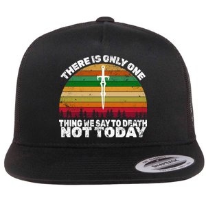 We Say Not Today To Death Retro Flat Bill Trucker Hat