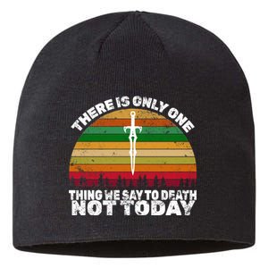 We Say Not Today To Death Retro Sustainable Beanie