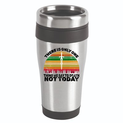 We Say Not Today To Death Retro 16oz Travel Tumbler