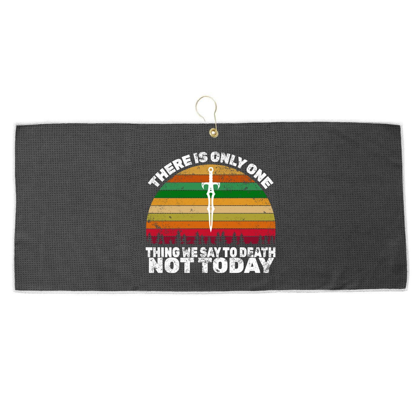 We Say Not Today To Death Retro Large Microfiber Waffle Golf Towel