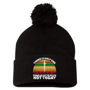 We Say Not Today To Death Retro Pom Pom 12in Knit Beanie