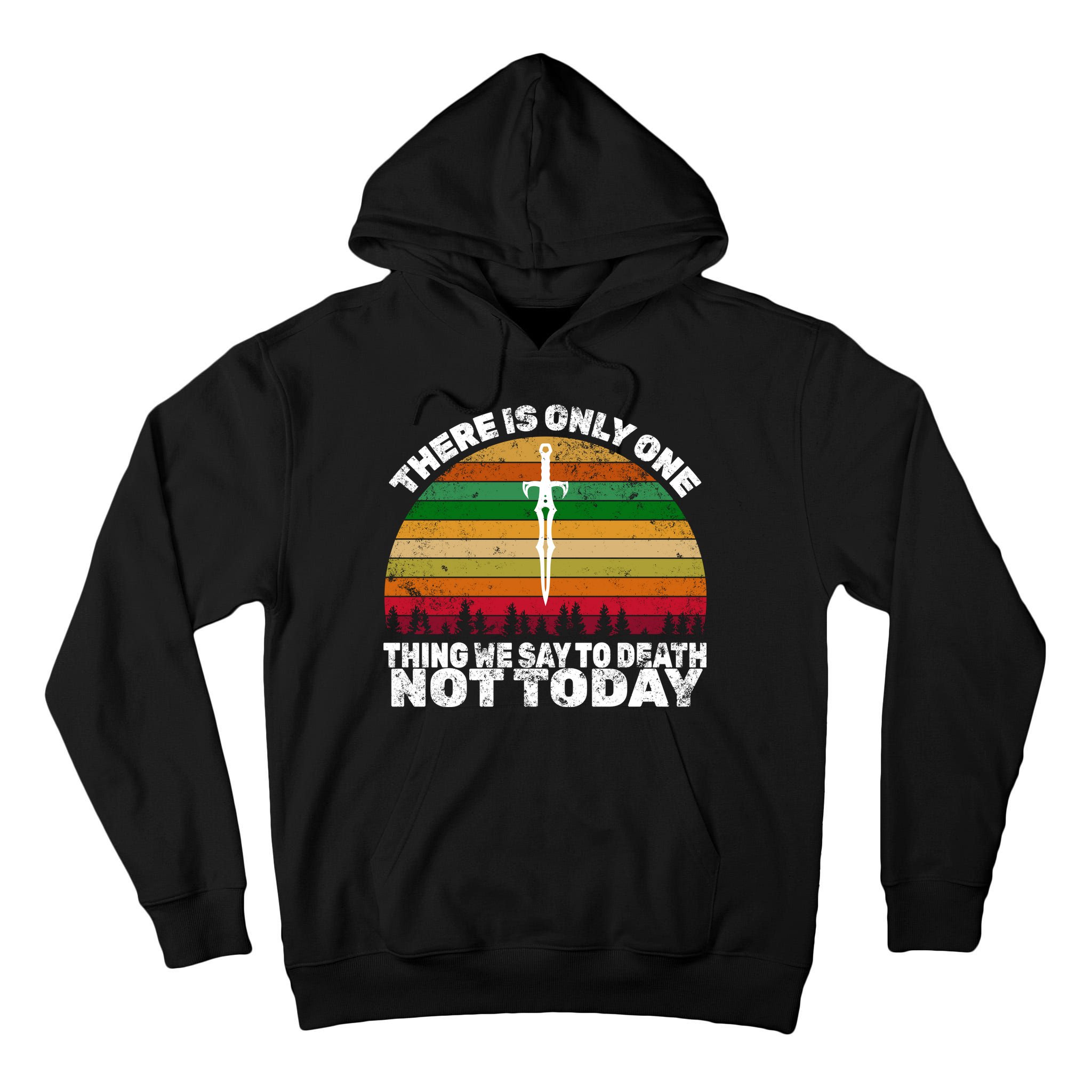 We Say Not Today To Death Retro Tall Hoodie