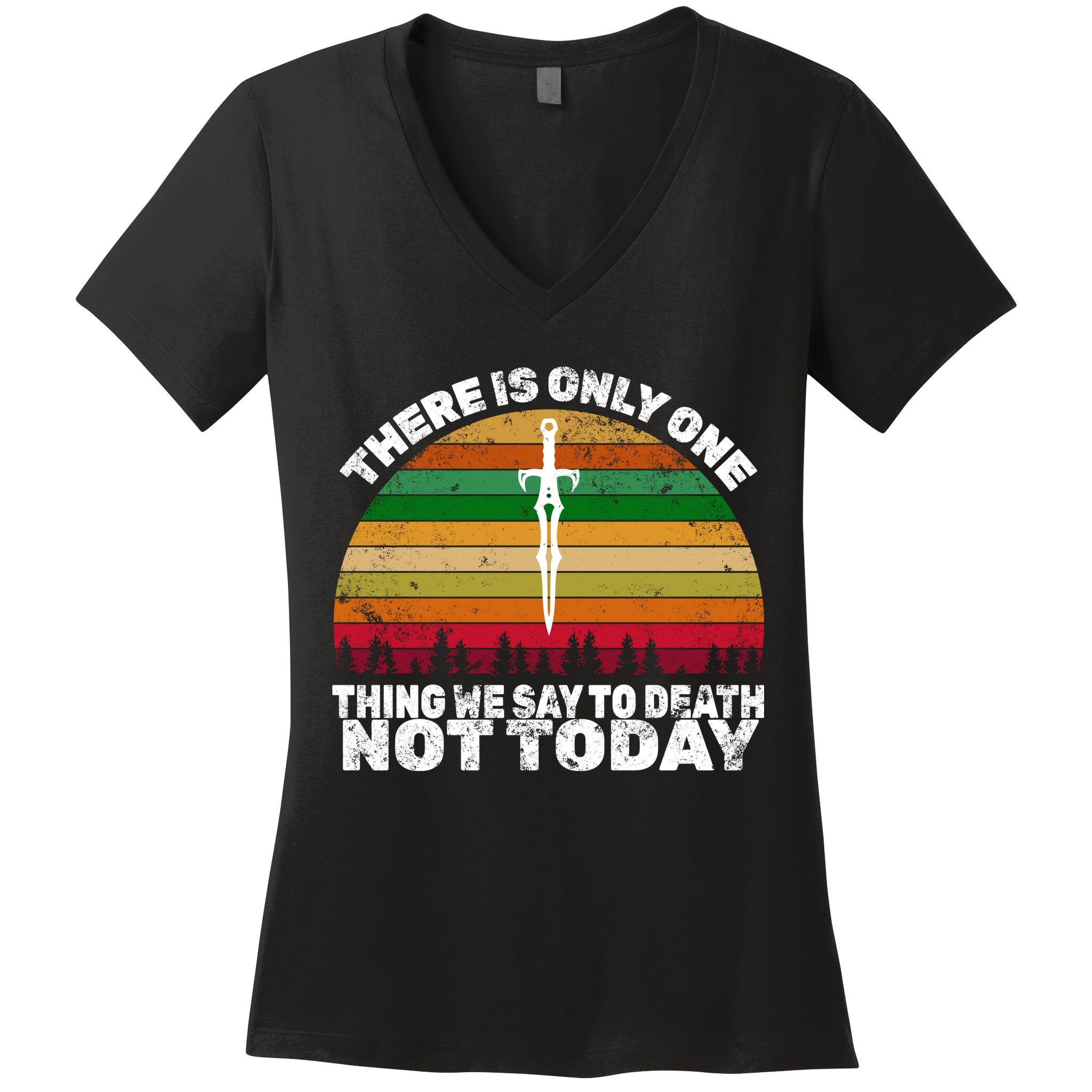 We Say Not Today To Death Retro Women's V-Neck T-Shirt