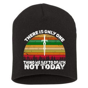 We Say Not Today To Death Retro Short Acrylic Beanie