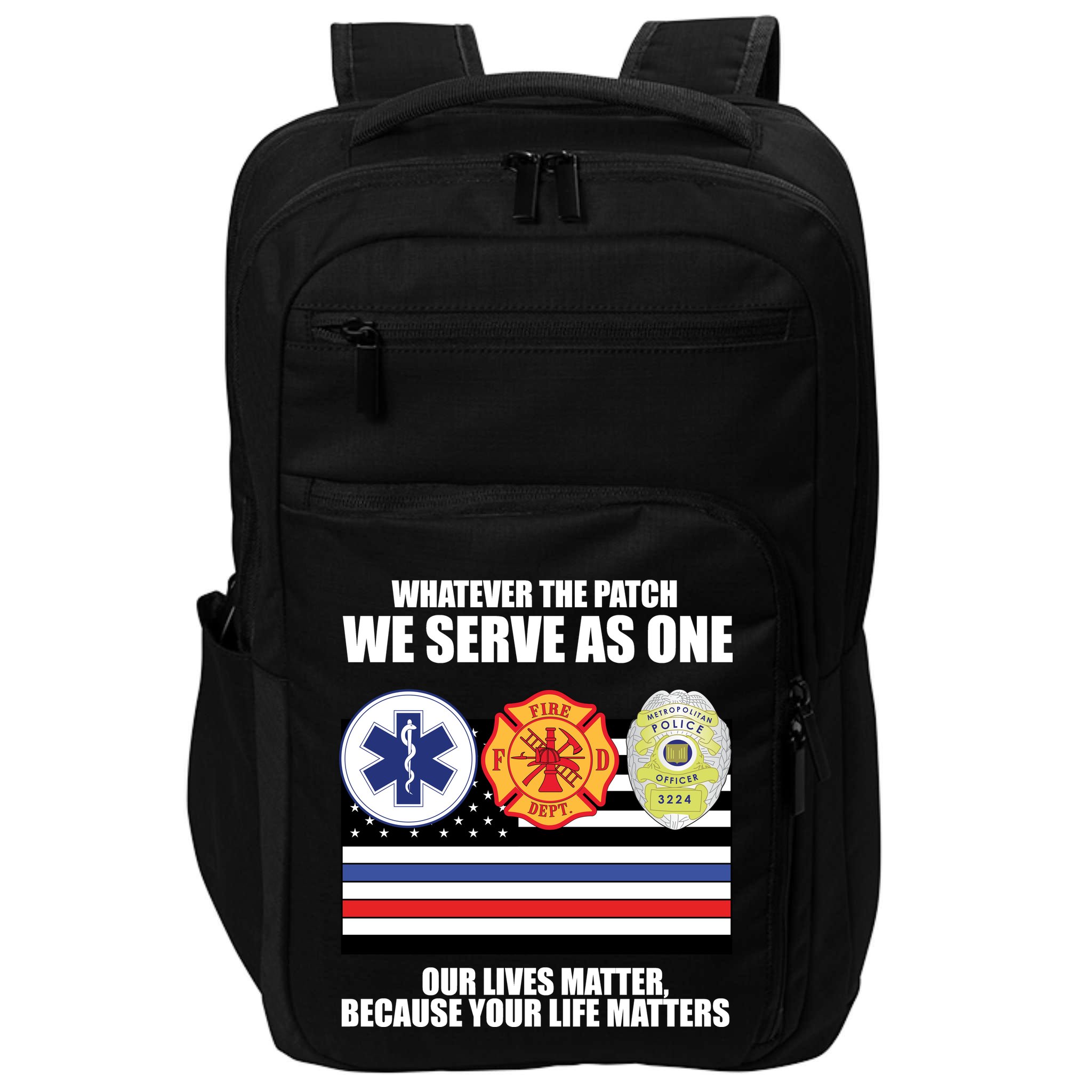 We Serve As One Our Lives Matter Impact Tech Backpack