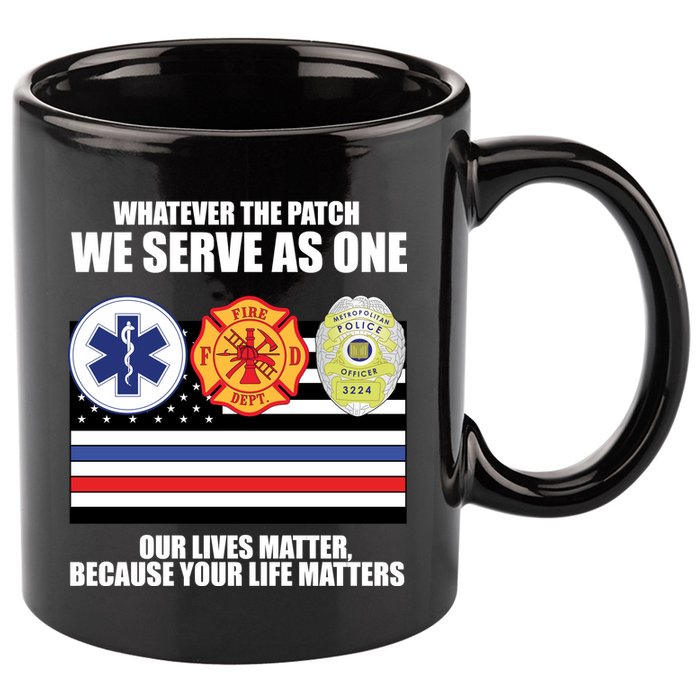 We Serve As One Our Lives Matter 11oz C Handle Ceramic Mug