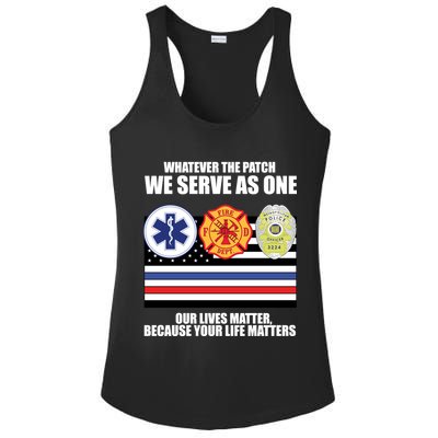 We Serve As One Our Lives Matter Ladies PosiCharge Competitor Racerback Tank
