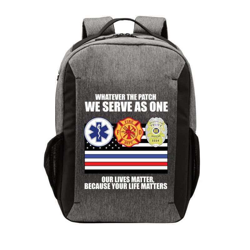 We Serve As One Our Lives Matter Vector Backpack