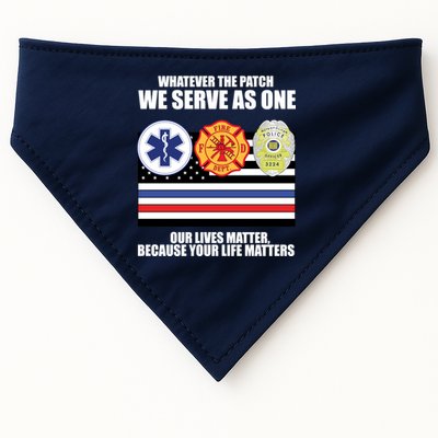 We Serve As One Our Lives Matter USA-Made Doggie Bandana