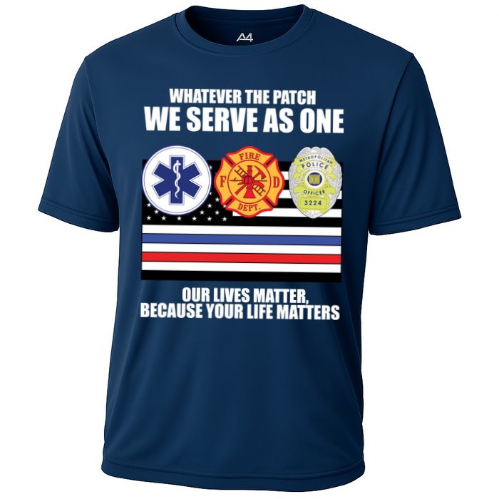 We Serve As One Our Lives Matter Cooling Performance Crew T-Shirt