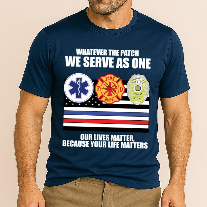 We Serve As One Our Lives Matter Cooling Performance Crew T-Shirt