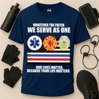 We Serve As One Our Lives Matter Cooling Performance Crew T-Shirt