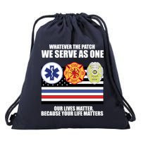We Serve As One Our Lives Matter Drawstring Bag