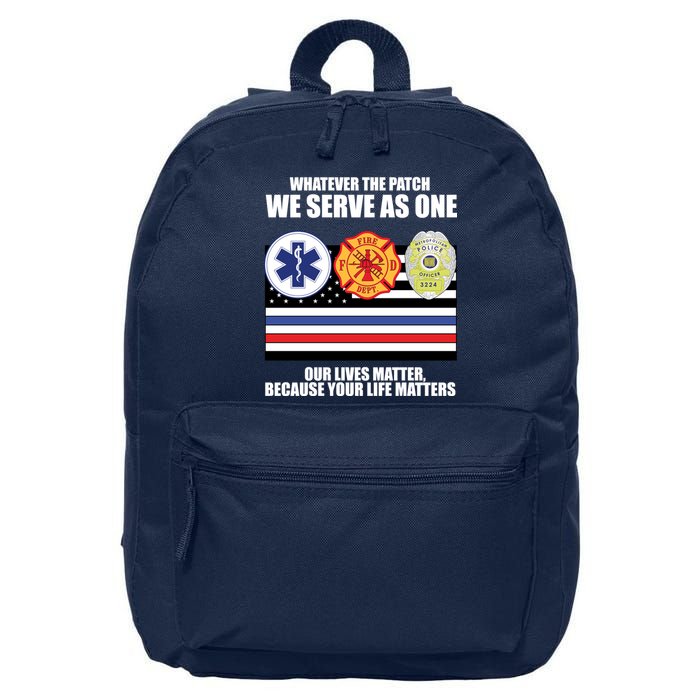 We Serve As One Our Lives Matter 16 in Basic Backpack
