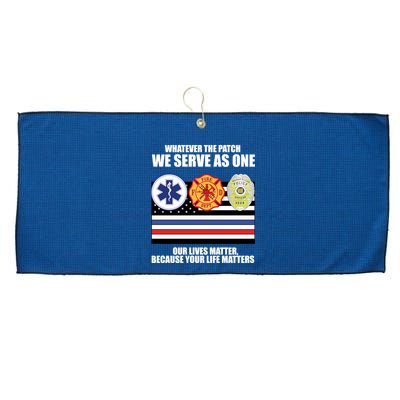 We Serve As One Our Lives Matter Large Microfiber Waffle Golf Towel