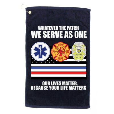 We Serve As One Our Lives Matter Golf Towel