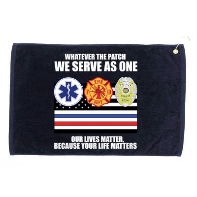 We Serve As One Our Lives Matter Grommeted Golf Towel