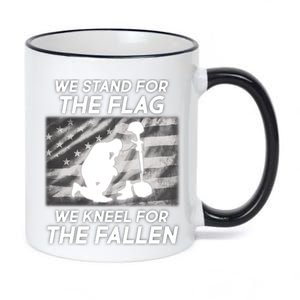 We Stand For The Flag We Kneel For The Fallen 11oz Black Color Changing Mug