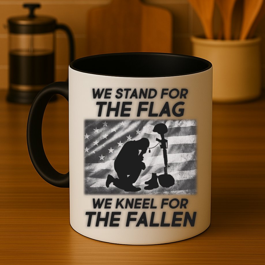 We Stand For The Flag We Kneel For The Fallen Mug