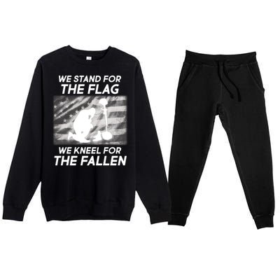 We Stand For The Flag We Kneel For The Fallen Premium Crewneck Sweatsuit Set