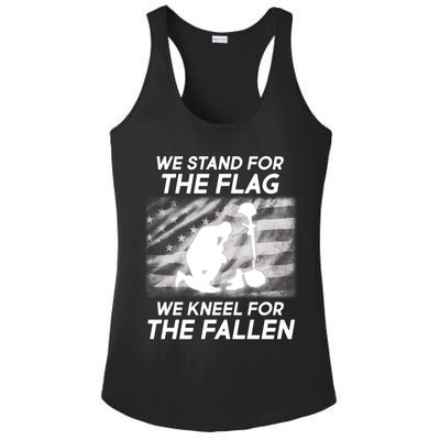 We Stand For The Flag We Kneel For The Fallen Ladies PosiCharge Competitor Racerback Tank