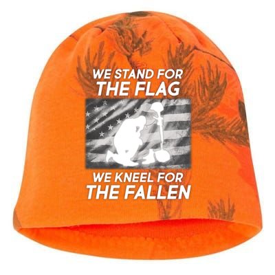 We Stand For The Flag We Kneel For The Fallen Kati - Camo Knit Beanie